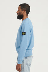 63020 Brushed Cotton Fleece Crewneck Sweatshirt - Mid Blue