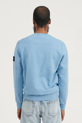 63020 Brushed Cotton Fleece Crewneck Sweatshirt - Mid Blue