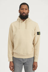 64120 Brushed Cotton Fleece Hooded Sweatshirt - Beige
