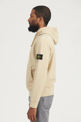 64120 Brushed Cotton Fleece Hooded Sweatshirt - Beige