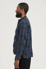 Rancher Shirt Jacket C/W Twill Ombre Plaid - Navy