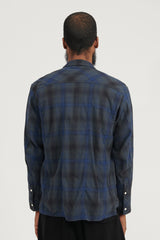 Rancher Shirt Jacket C/W Twill Ombre Plaid - Navy