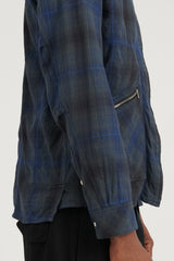 Rancher Shirt Jacket C/W Twill Ombre Plaid - Navy