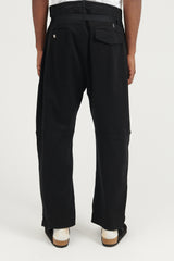 30229 Emerized Cotton Nylon Satin Wide Chino - Black