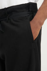 30229 Emerized Cotton Nylon Satin Wide Chino - Black