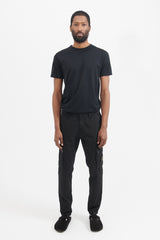 303WA Brushed Cotton Canvas Slim Cargo Pants - Black