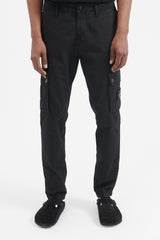 303WA Brushed Cotton Canvas Slim Cargo Pants - Black
