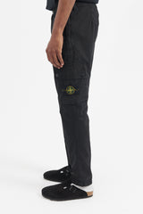 303WA Brushed Cotton Canvas Slim Cargo Pants - Black