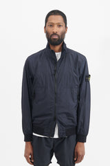 42822 Garment Dyed Crinkle Reps Nylon Jacket - Navy Blue