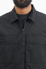 10210 Supima Cotton Twill Overshirt - Black