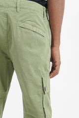 303WA Brushed Cotton Canvas Slim Cargo Pants - Sage