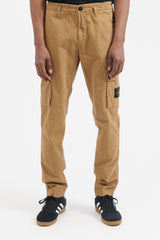 303WA Brushed Cotton Canvas Slim Cargo Pants - Dark Beige