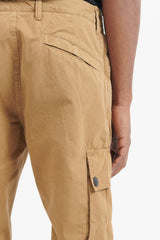 303WA Brushed Cotton Canvas Slim Cargo Pants - Dark Beige