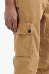 303WA Brushed Cotton Canvas Slim Cargo Pants - Dark Beige