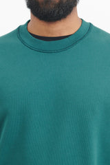 63051 Cotton Fleece Garment Dyed Crewneck Sweatshirt - Bottle Green