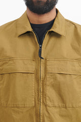 10210 Supima Cotton Twill Overshirt - Dark Beige