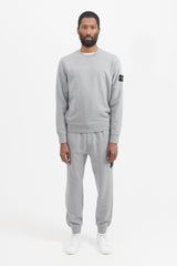 63051 Cotton Fleece Garment Dyed Crewneck Sweatshirt - Melange Grey