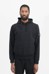 64151 Cotton Fleece Garment Dyed Hooded Sweatshirt - Black