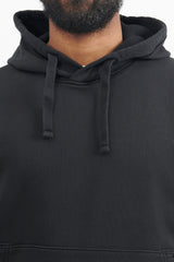 64151 Cotton Fleece Garment Dyed Hooded Sweatshirt - Black