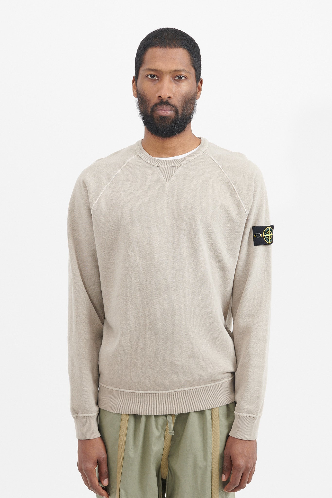 スウェット・トレーナー STONE  Malfile Fleece Sweatshirt Sand STONE ISLAND Malfilé Fleece Sweatshirt Sand