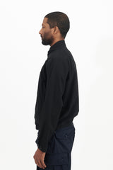 Light Cotton Zip Jacket - Black
