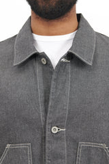 Short Jacket 8oz. Cotton Linen Denim - Charcoal