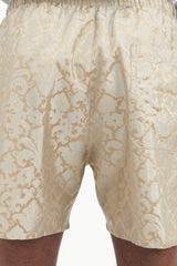 Ruben Lenora SIlk Jacquard Shorts - Beige