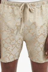 Ruben Lenora SIlk Jacquard Shorts - Beige