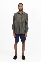 Work Shirt - Olive Small Seersucker Plaid