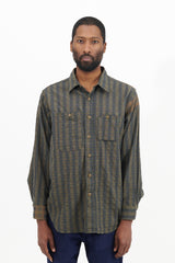 Work Shirt - Olive Small Seersucker Plaid