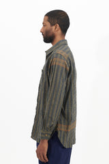 Work Shirt - Olive Small Seersucker Plaid