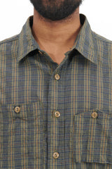 Work Shirt - Olive Small Seersucker Plaid