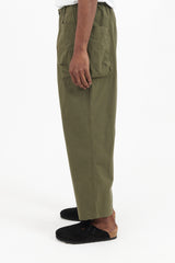 9/10 Length Pegtop Work Pants Co/Ny Ripstop - Olive