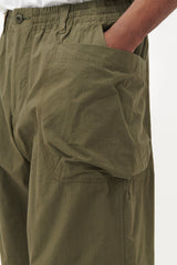 9/10 Length Pegtop Work Pants Co/Ny Ripstop - Olive
