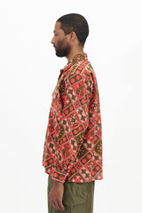 Classic Shirt - Pink/Olive Cotton Ethno Print
