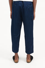 Garment Dyed Satin Drawstring Pants - Navy