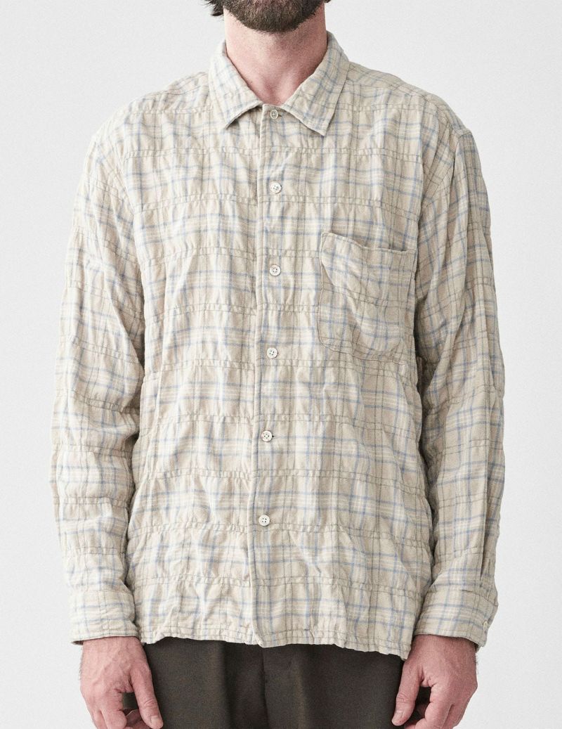 CO/WO Shrink Check Open Collar Shirt