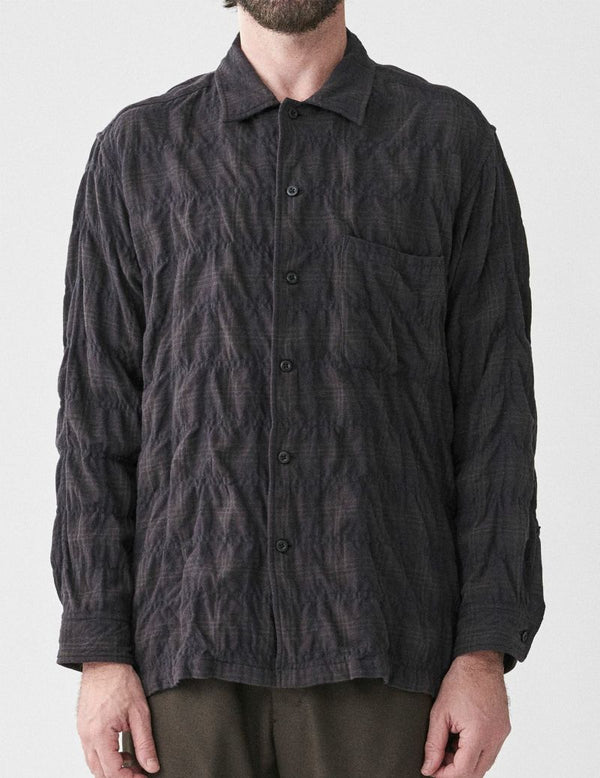 CO/WO Shrink Check Open Collar Shirt