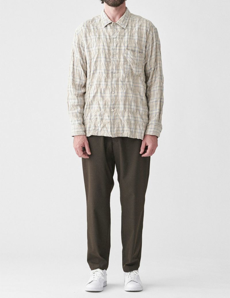 CO/WO Shrink Check Open Collar Shirt