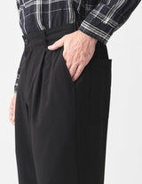 PE/RA 2WAY Garbadine Single Pleated Wide Pants