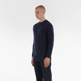 COTTON CASHMERE WHOLEGARMENT 18G  NAVY MELANGE