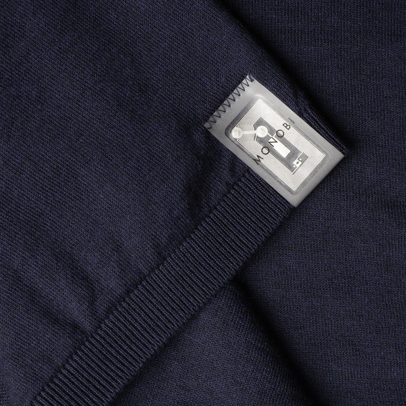 COTTON CASHMERE WHOLEGARMENT 18G  NAVY MELANGE