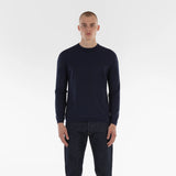 COTTON CASHMERE WHOLEGARMENT 18G  NAVY MELANGE