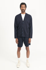 Dweller Cardigan C/N Jersey Ice Pack - Navy