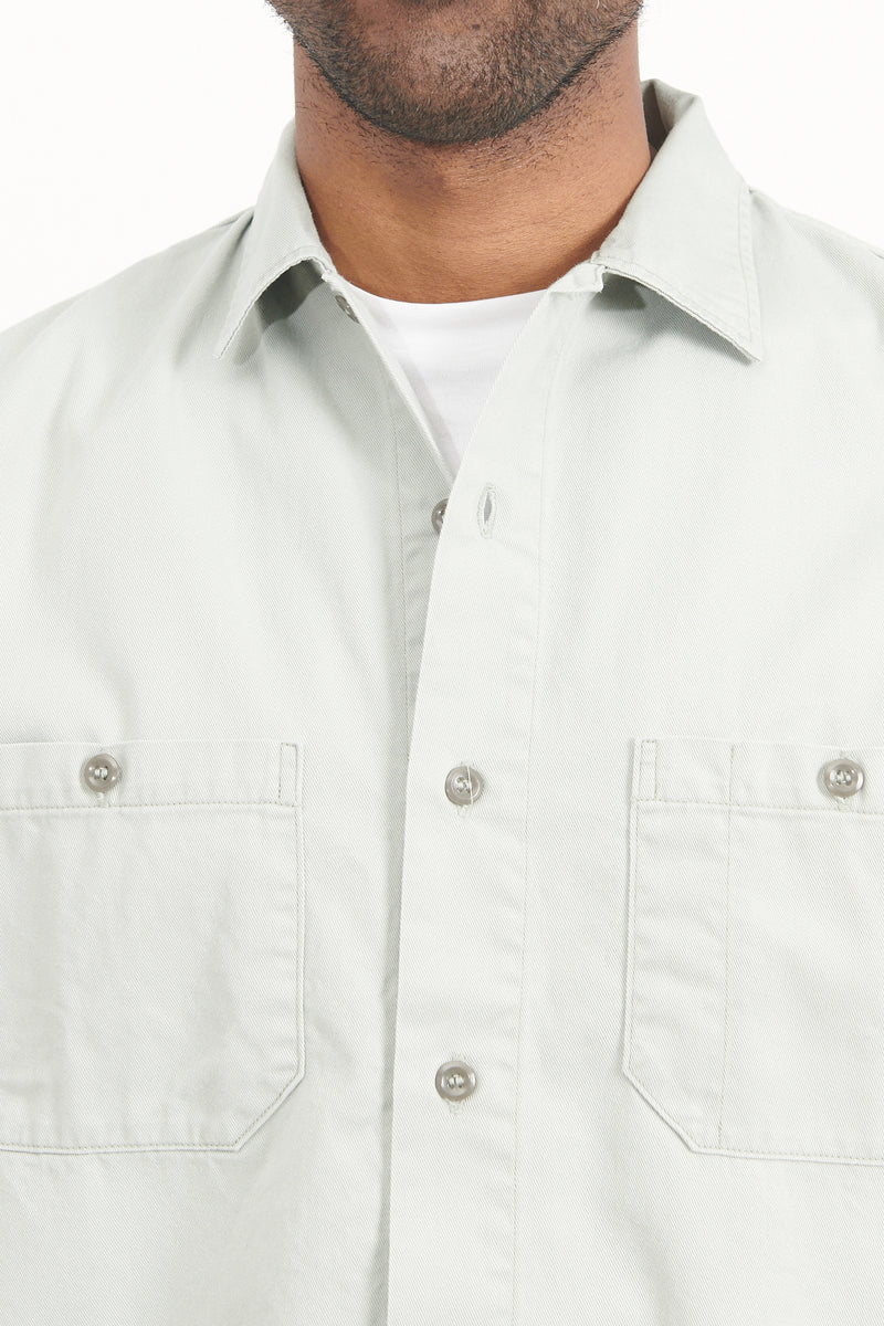 Cotton Twill 60's Work Shirt - Grey