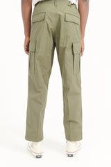 Vintage Fit 6 Pocket Ripstop Cargo Pants - Army Green