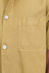 11429 Cupro Cotton Twill Overshirt M/Corta - Dark Beige