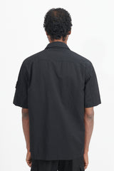 11429 Cupro Cotton Twill Overshirt M/Corta - Black