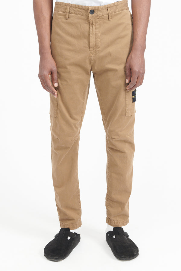 30404 Organic Cotton Broken Twill Pants Regular Tapered - Dark Beige