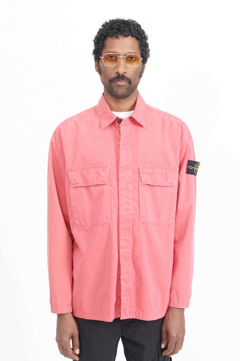 115WN Brushed Cotton Canvas Overshirt - Fuschia